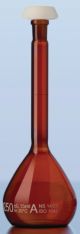 Volumetric flask DURAN,®,, amber glass, class A, white graduated, incl. individual certificate