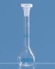 Matracci per verifica, calibrati DAkkS, vetro borosilicato 3.3, classe A, con 3 segni di calibrazione, graduazioni blu