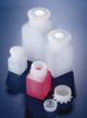 Bottiglie quadrate a bocca larga con tappo, HDPE