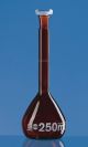 Matracci volumetrici, vetro borosilicato 3.3, classe A, vetro ambrato, graduazione bianca