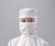 Hoods ASPURE, for cleanroom overalls, Polyester, with integrated mask